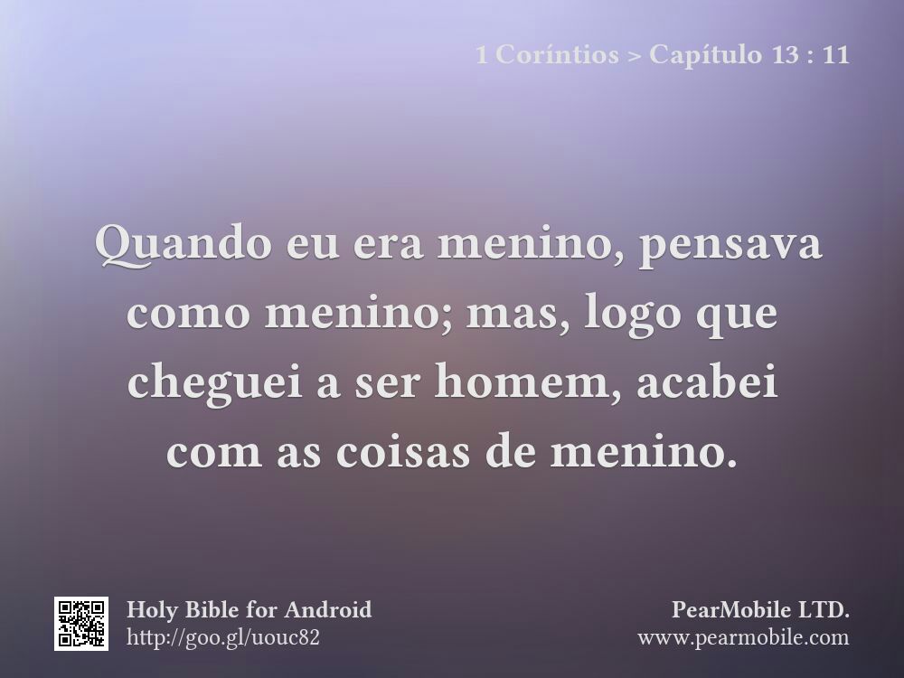 1 Coríntios, Capítulo 13:11